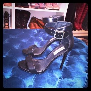 Black leather Strap Stilettos Steve Madden
